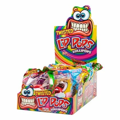 Twisted Lip Pops Assorted Flavored Lollipops, 0.8 Ounce, 12 Count