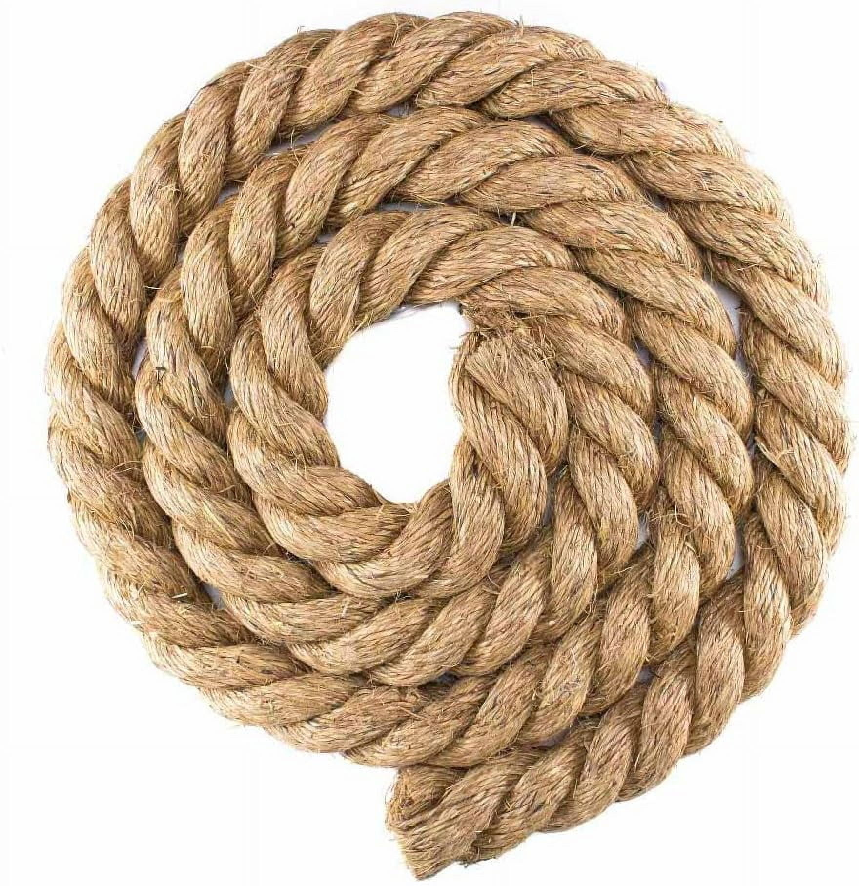 Lock Line Rope 2in Twisted Manila Hemp Rope (2 Inch x 25 Feet) - Walmart.com