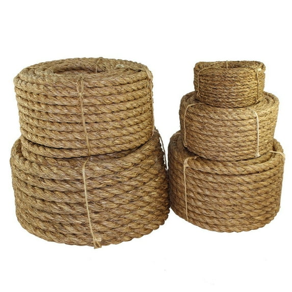 Twisted Manila Rope (3/8 inch) - SGT KNOTS - 3 Strand Natural Fiber Rope - Multipurpose Heavy Duty Utility Cord - Moisture and Weather Resistant - Commercial, Industrial, Outdoor, Home Decor (100 feet