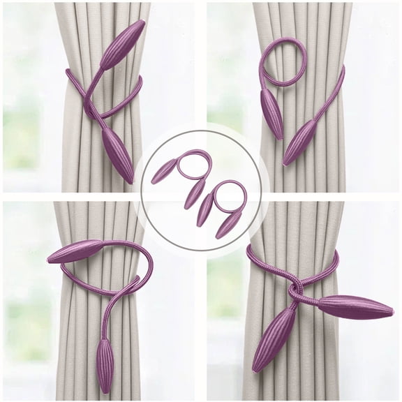 Twisted Metal Music Buckle Curtain Tiebacks - No-Hole-Free Installation Curtain Ties Set of 2, Adjustable Fabric Curtain Clips for Living Room, Bedroom, Patio Window Treatments 41.73 Inches