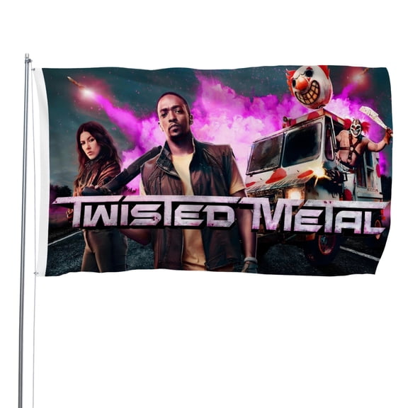 Twisted Metal flag perfect for outdoor decoration, can be hung indoors, outdoor lawn, balcony, corridor, party, etc. anywhere you want to display，15.7x23.6in（40*60cm）