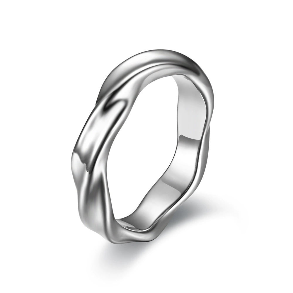 Twisted Mobius Ring for Men Women 4mm Stainless Steel Silver Twisted ...