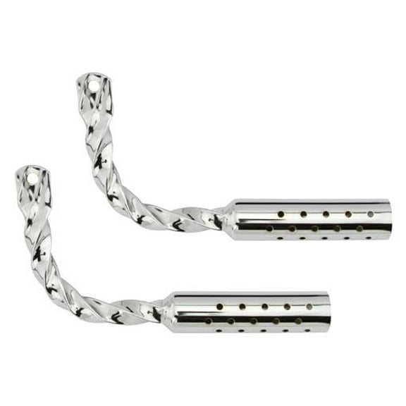 Twisted Muffler W/Holes Chrome. Bike mufflers, bicycle mufflers, for lowrider , beach cruiser, chopper, limo, stretch bike