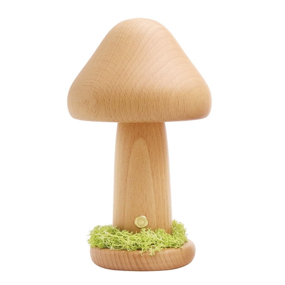 Twisted Mushroom Night Warm Light Touch Bedroom Bedhead Night Light Beech Wood LED Decorative Atmosphere Light