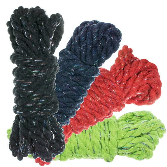 Twisted Natural Cotton Rope 40 and 100 Foot Combo Kits - Super Soft 3 Strand Artisan Crafting Cord - Variety of Colors - 1/4 and 1/2 inch Diameters - Jewelry, Beading, Decoration, Art