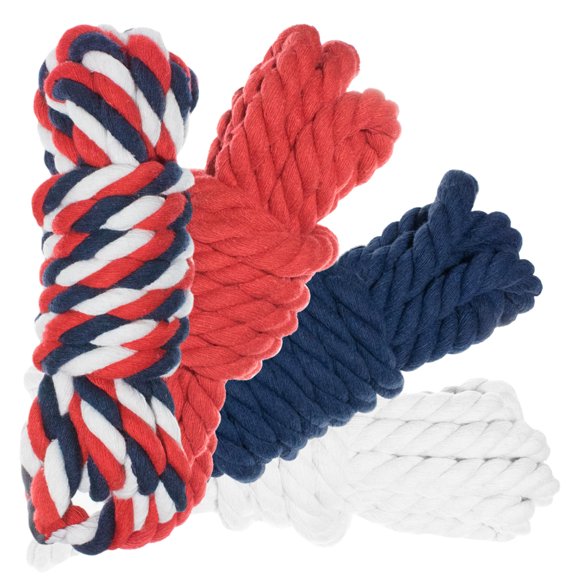 Twisted Natural Cotton Rope 40 and 100 Foot Combo Kits - Super Soft 3 Strand Artisan Crafting Cord - Variety of Colors - 1/4 and 1/2 inch Diameters - Jewelry, Beading, Decoration, Art