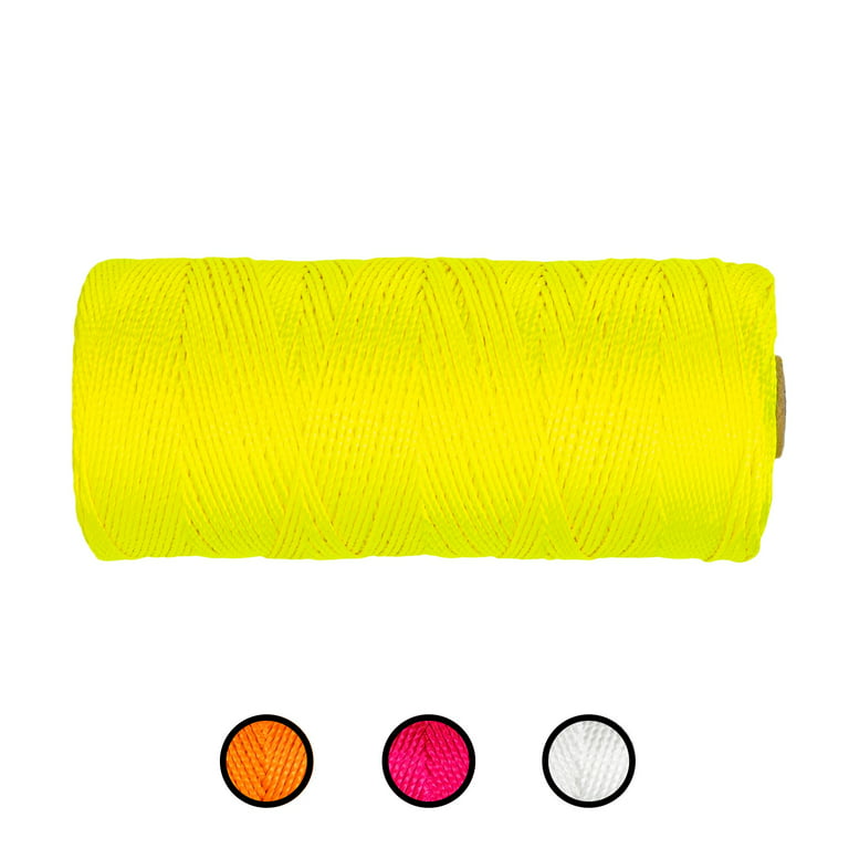 Twisted Nylon Mason Line #18 - SGT KNOTS - Moisture, Oil, Acid & Rot  Resistant - Twine String for Masonry, Marine, DIY Projects, Crafting,  Commercial, Gardening (1100 feet - Fluorescent Yellow) 
