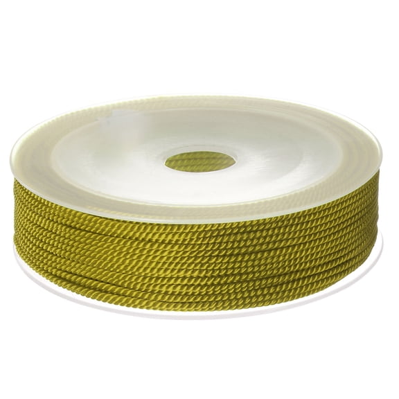 Twisted Nylon Twine Thread Beading Cord 1.5mm 20M/65 Feet Extra Strong Braided Nylon String, Army Green