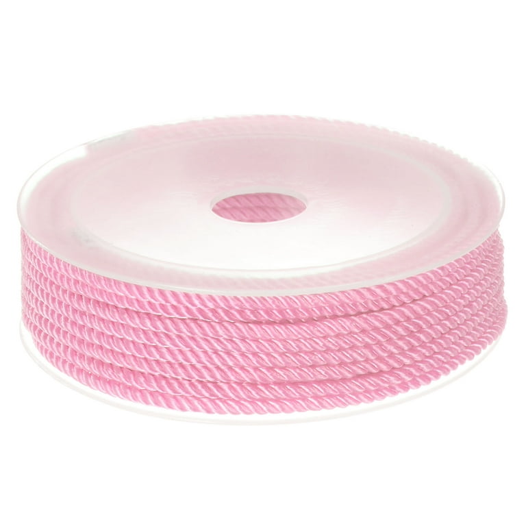 Twisted Nylon Twine Thread Beading Cord 3mm 7M/23 Feet Extra Strong Braided  Nylon String, Pink 