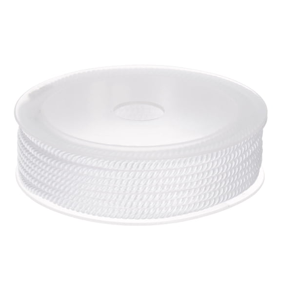 Twisted Nylon Twine Thread Beading Cord 3mm 7M/23 Feet Extra Strong Braided Nylon String, White