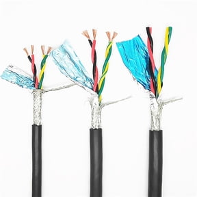 Twisted Pair Shielded Cable for Audio and Signal 18-26 AWG 2-8 core Black Gray 1-5 Meters(20AWG 0.5mm2 Black,5Meters 4Core)