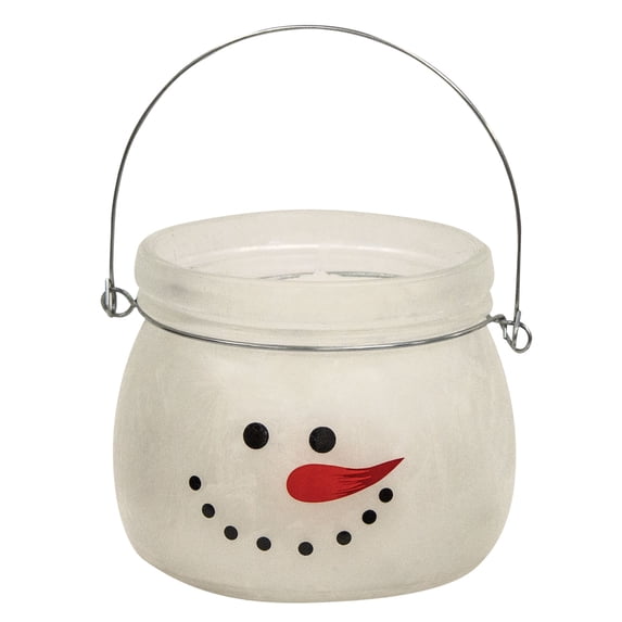 Twisted Peppermint Snowman Jar Candle 14oz