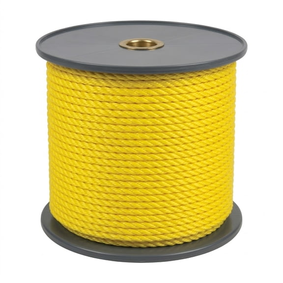 Rope King TP-12400Y 1/2 inch x 400 feet Twisted Poly Rope Yellow - Floats Farm Ranch Marine Tow Line