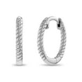 thumbnail image 1 of Twisted Rope Kids / Teen Earrings Hoop - Sterling Silver, 1 of 7
