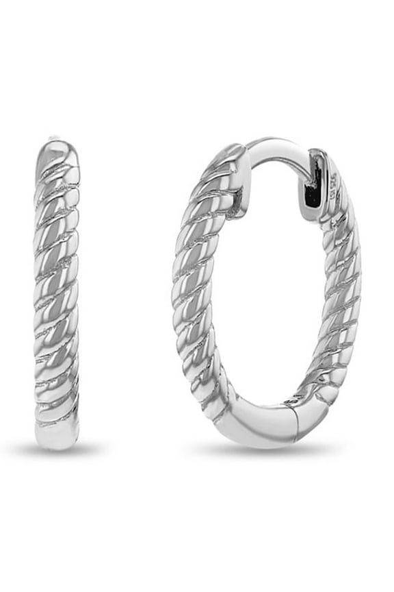 Twisted Rope Kids / Teen Earrings Hoop - Sterling Silver