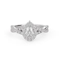 thumbnail image 1 of Twisted Shank Halo Solitaire Engagement Ring for Women, IGI Certified 1.00 Carat (ctw) Pear And Round Lab Grown Diamond Ring In 18k Solid White Gold F-G, VS-SI Quality Ring Size-10, 1 of 6