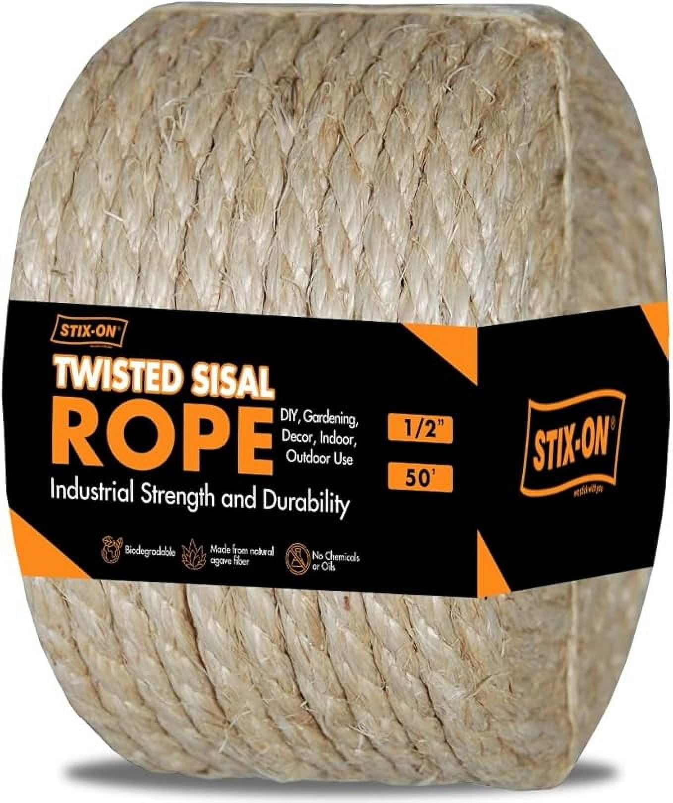 Twisted Sisal Rope – 50' X 1/2