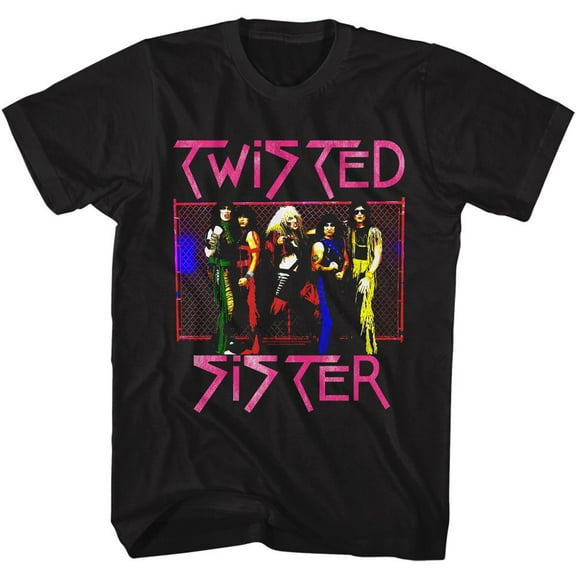 Twisted Sister Fence Photo Black Adult T-Shirt