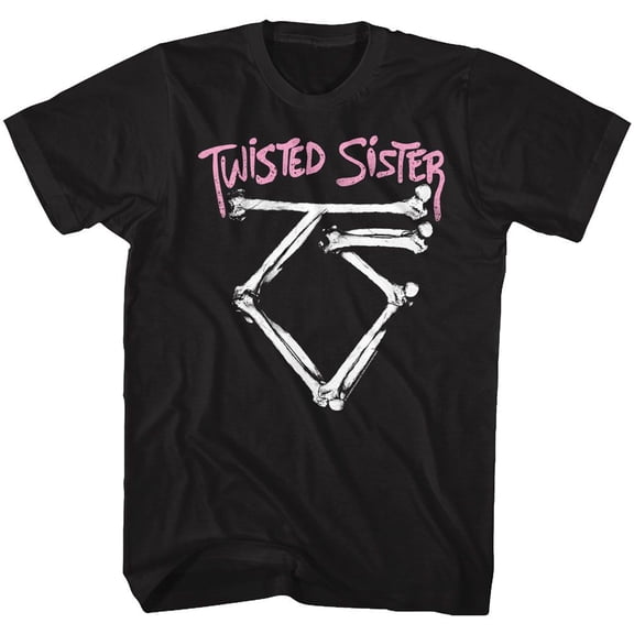Twisted Sister Bone Logo Black Adult T-Shirt 4Xl