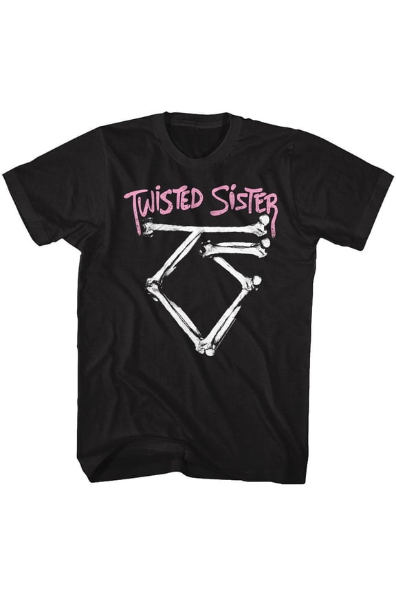 Twisted Sister Bone Logo Black Adult T-Shirt