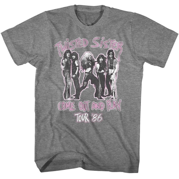 Twisted Sister Come Out And Play Graphite Heather Adult T-Shirt
