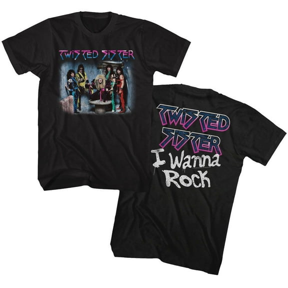Twisted Sister I Wanna Rock Black Adult T-Shirt Lt ***F&B***