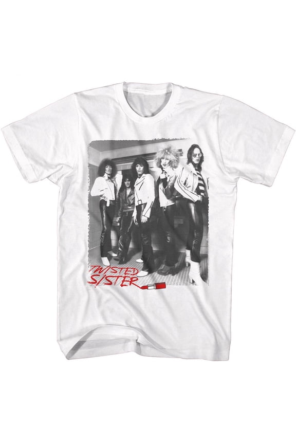 Twisted Sister Lipstick Logo White Adult T-Shirt