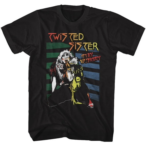 Twisted Sister Stay Hungry Black Adult T-Shirt