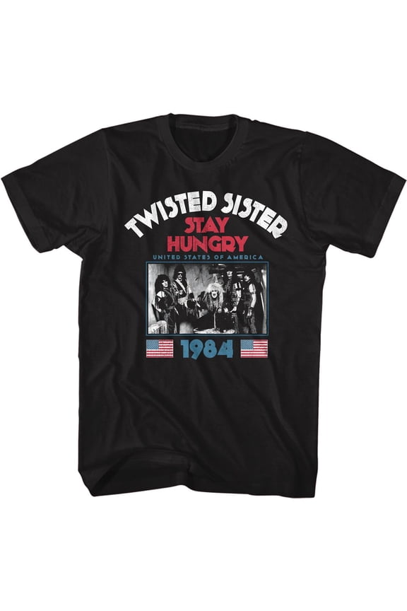 Twisted Sister Stayhungry Black Adult T-Shirt Lt