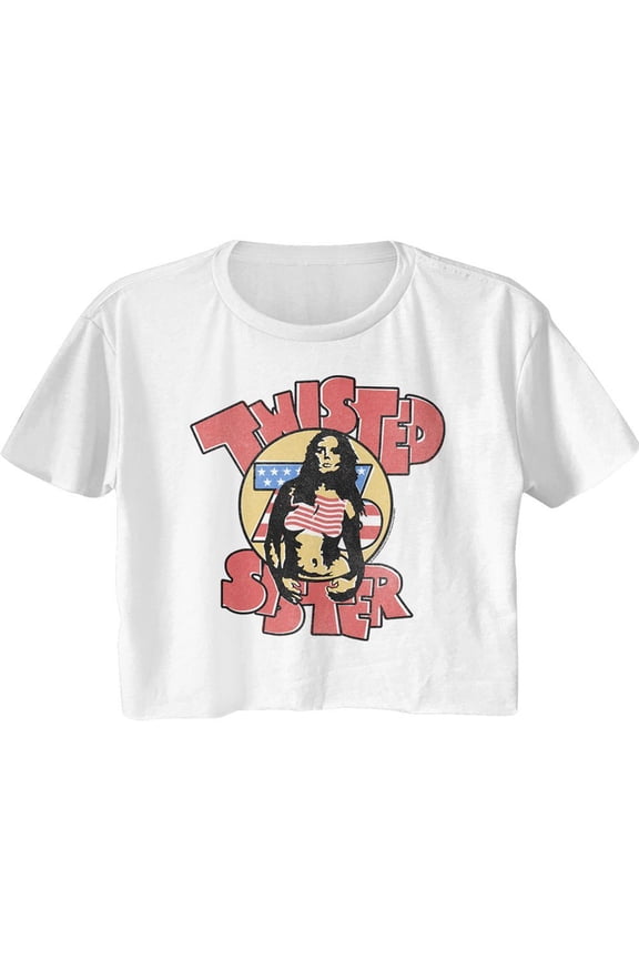 Twisted Sister Twisted '76 White Women's Festival Cali Crop T-Shirt