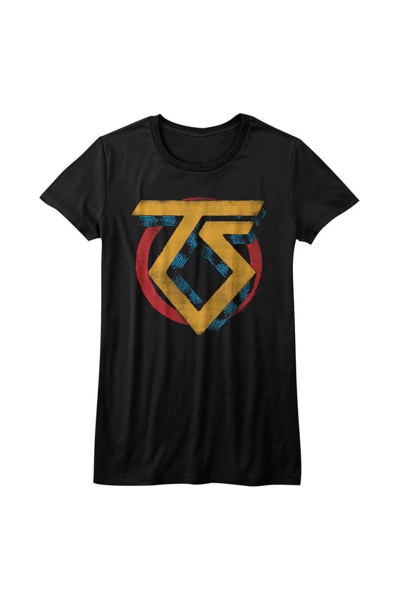 Twisted Sister Vintage TS Logo Black Junior Women's T-Shirt