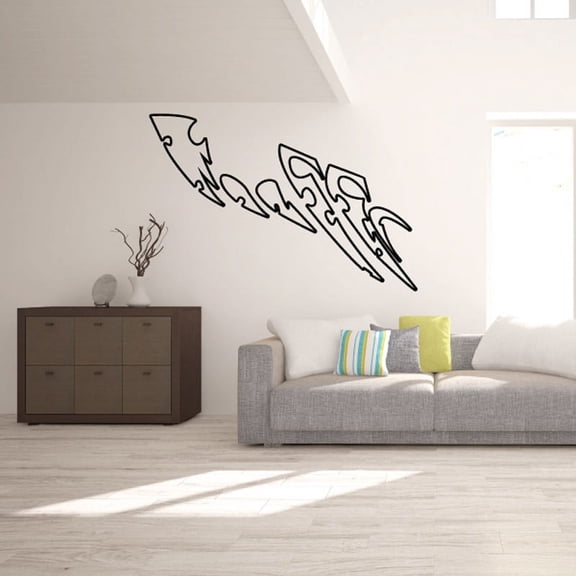 Twisted Six 6 Ghost Flames Car Decal - Vinyl Decal - Wall Decal - CF232 - 36 Inches