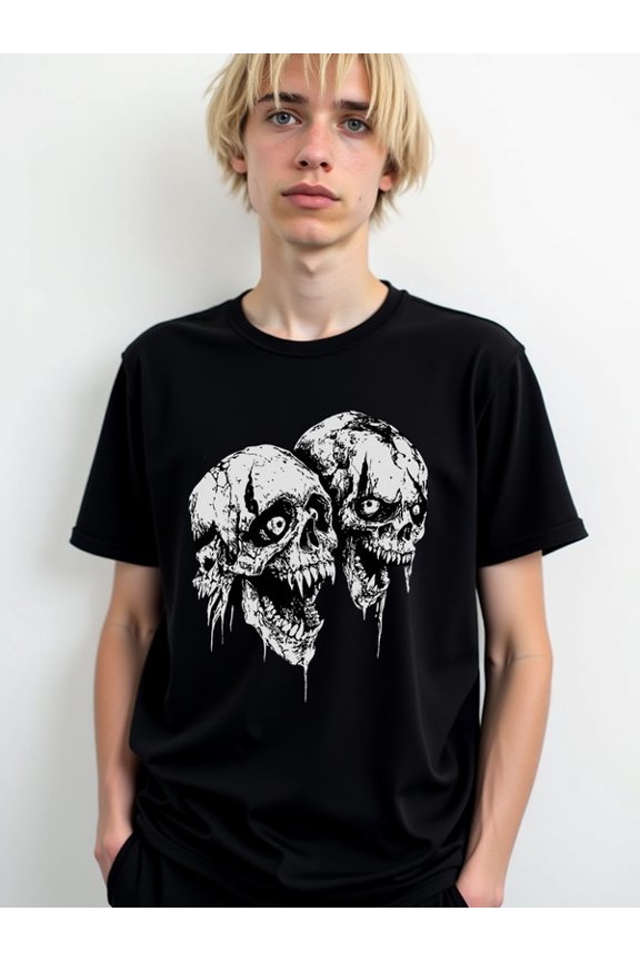 Twisted Skulls Graphic Tee men's t-shirts black funny elegantly Spring and summer outdoor wear Wearable year-round Retro Unisex Shirt Printed tshirts