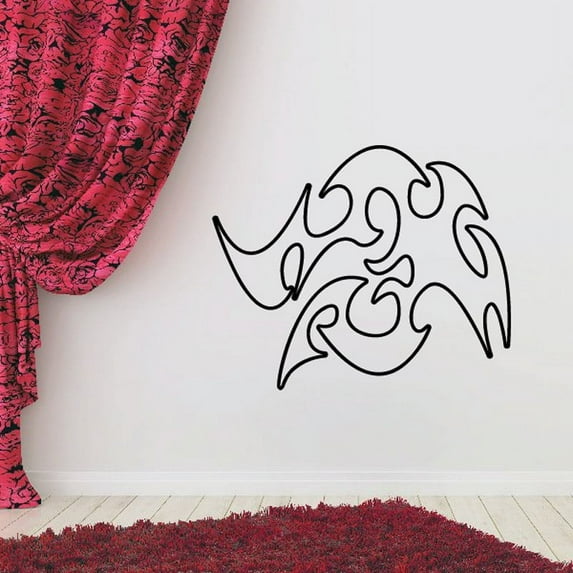 Twisted Spikes Ghost Flames Car Decal - Vinyl Decal - Wall Decal - CF314 - 36 Inches