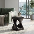 thumbnail image 1 of Twisted Spiral Side Table with Wood-Like Texture - Black Magnesium Oxide, 1 of 10
