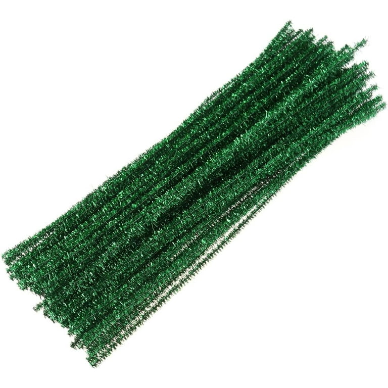 Twisted Stems Pip 100PCS Stems Pipe Cleaners Handmade Craft Green Fuzzy  Sticks Metallic Wire Pipe Cleaner Christmas Tree Ornament for Home Shop  Green