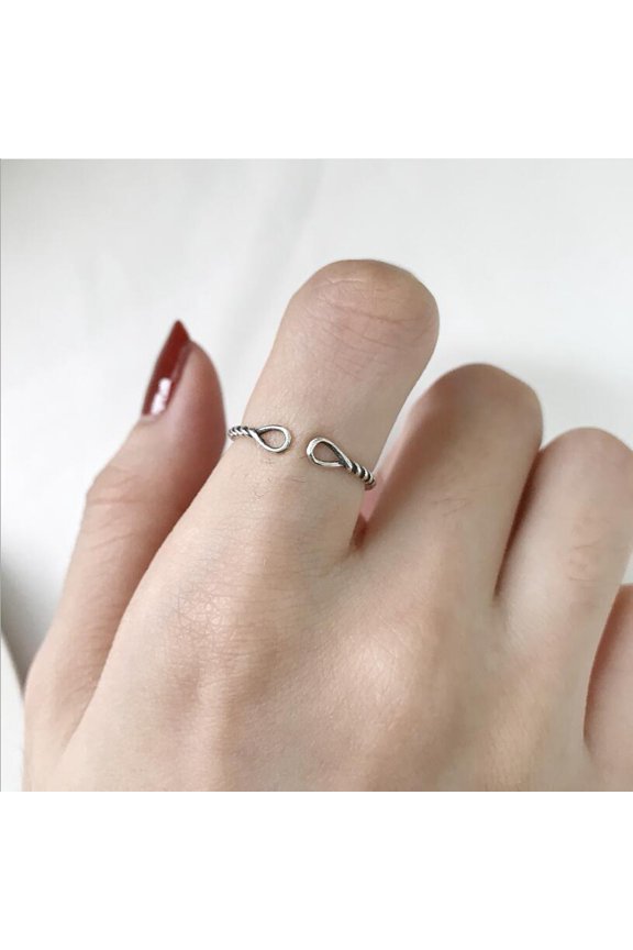 Twisted String Ring Silver Band Jewelry Minimalist Elegant Accessory For Everyday Wear Versatile Ring Everyday