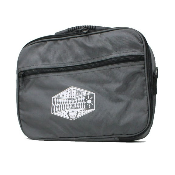 Twisted Stringz Deluxe Yo-Yo Bag - YoYo Carry Case - Holds 12 Yo-Yos- Triple Stitch Shoulder Strap - Double Graphics (Gun Metal Gray)