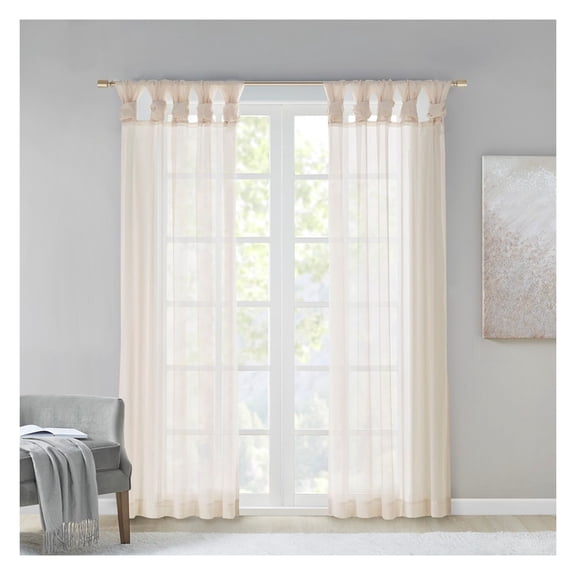 Twisted Tab Voile Sheer Window Pair