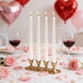 thumbnail image 1 of Twisted Taper Candles 4-Pack, Usupdd Dripless Low-Fume Wax Candle Set 9.84 Inch Long Pole, Shiny Electroplated Plating Thread Candle for Romantic Wedding Restaurant Party Decoration, White, 1 of 6