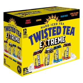 Twisted Tea Extreme Variety pack Hard Iced Tea, 12 pack, 12 fl oz Aluminum Cans, 8% ABV