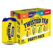 Twisted Tea Hard Iced Tea Variety Party pack, 12 pack, 12 fl oz Aluminum Cans, 5% ABV