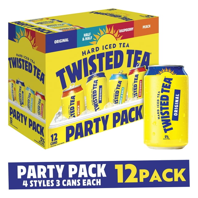 Twisted Tea Hard Iced Tea Variety Party Pack, 12 Pack, 12 fl oz Cans, 5