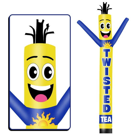 Twisted Tea Inflatable Tube Man  Wacky Wavy Dancing Guy for Outdoor Decoration Advertising Business Promotion (Blower Not Included)