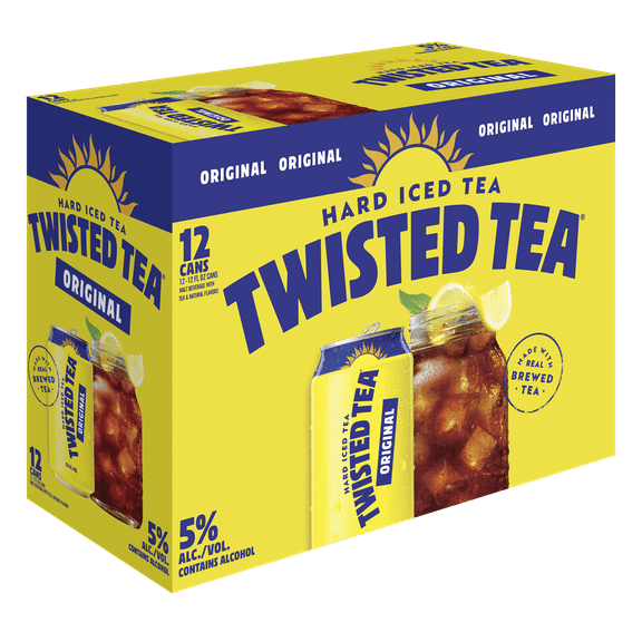 Twisted Tea Original Hard Iced Tea, 12 pack, 12 fl oz Aluminum Cans, 5% ABV