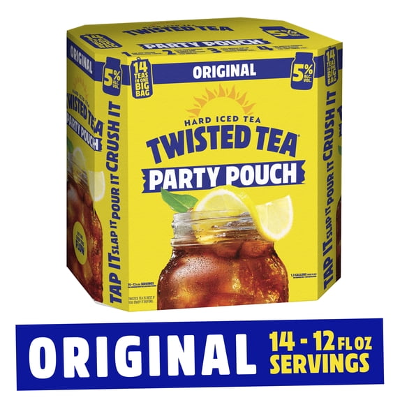 Twisted Tea Original Hard Iced Tea Party Pouch, 5 Liter Box, 14 - 12oz ...