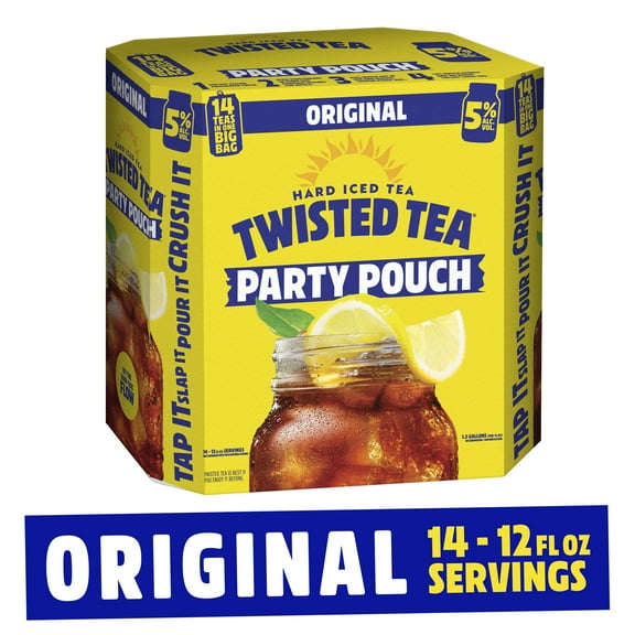 Twisted Tea Original Hard Iced Tea Party Pouch, 5 Liter Box, 14 - 12oz Servings, 5% ABV
