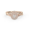 thumbnail image 1 of AFFY Twisted Teardrop Double Halo Engagement Ring for Women, 0.50 Carat (ctw) Pear Cut Lab Grown Diamond Ring In 14K Rose Gold Over Sterling Silver F-G-H, SI Quality Ring Size-6.5, 1 of 6