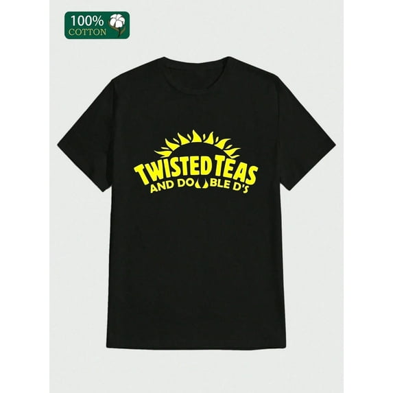 Twisted Teas And Double Ds Ver2 Printed Casual Bold Colors Bold Colors Weekend Casual Print, Comfortable and Versatile, Letter Pattern Pure Cotton 220g Printed T-shirt 100% Cotton