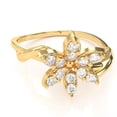 thumbnail image 1 of Twisted Vine Diamond Encrusted Flower Ring In 14k Yellow Gold, 1 of 6